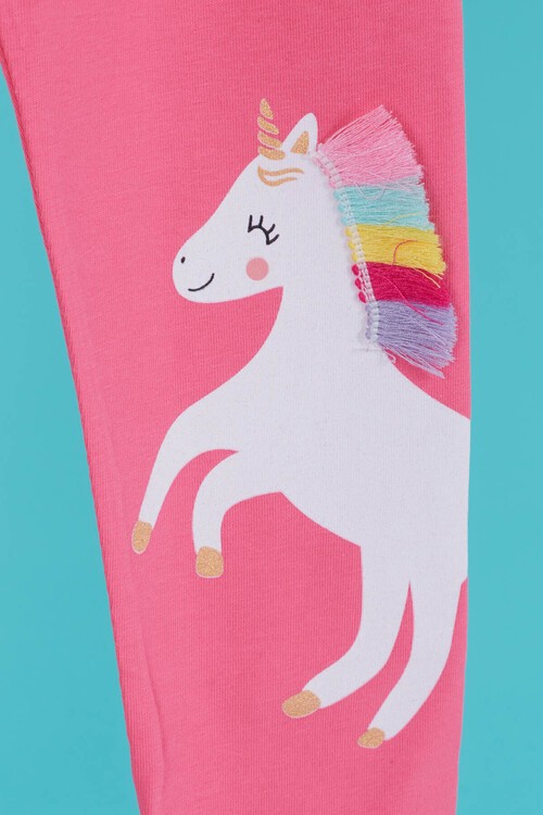Kız Çocuk Unicorn Baskılı Tayt 4-8 Yaş 13951