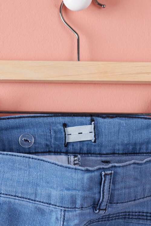 Kız Çocuk Jean Pantolon Yıldız Desenli Ayarlanabilir Bel 13923