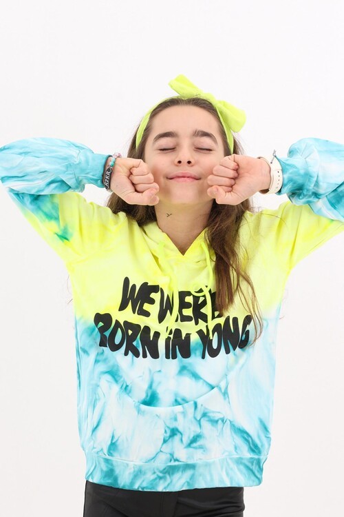 Kız Çocuk Young Yazı Baskılı Kapşonlu Sweatshirt 14128