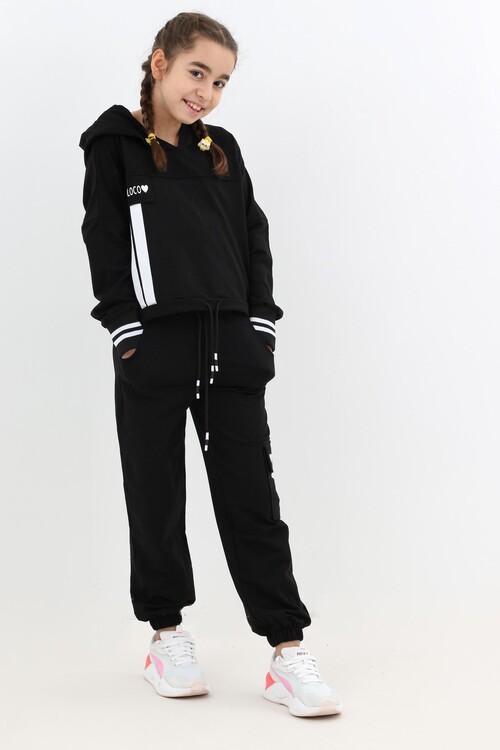 Kız Çocuk Yüksek Bel Kapşonlu Takım 9-14 Yaş 14158