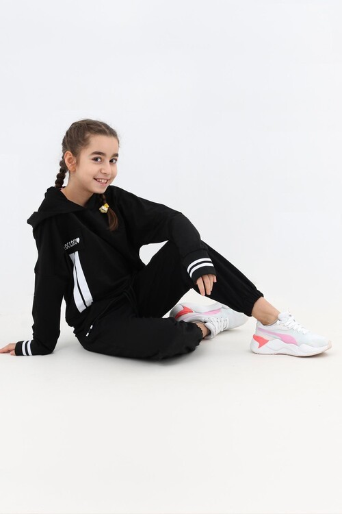 Kız Çocuk Yüksek Bel Kapşonlu Takım 9-14 Yaş 14158