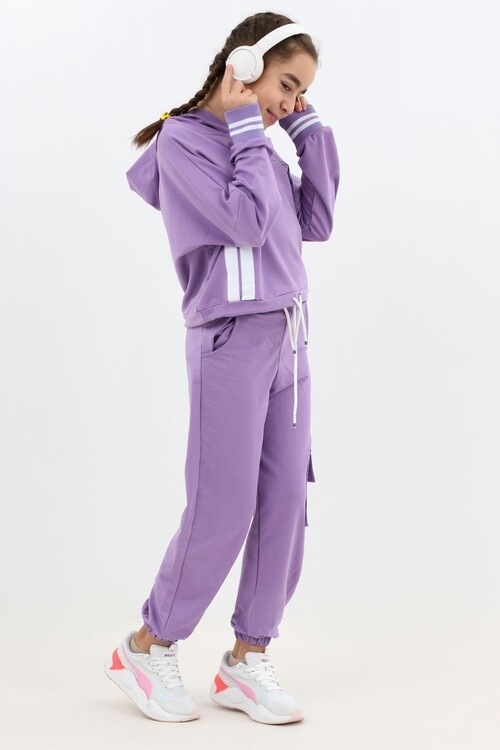 Kız Çocuk Yüksek Bel Kapşonlu Takım 9-14 Yaş 14158