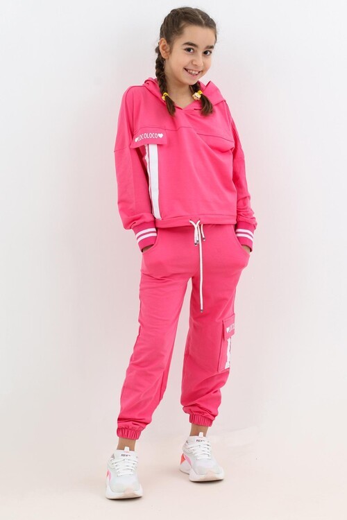 Kız Çocuk Yüksek Bel Kapşonlu Takım 9-14 Yaş 14158