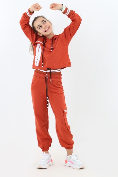 Kız Çocuk Yüksek Bel Kapşonlu Takım 9-14 Yaş 14158