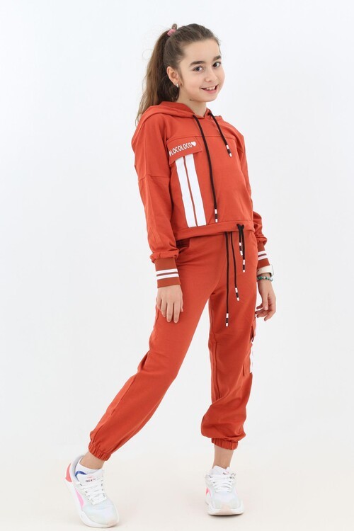 Kız Çocuk Yüksek Bel Kapşonlu Takım 9-14 Yaş 14158