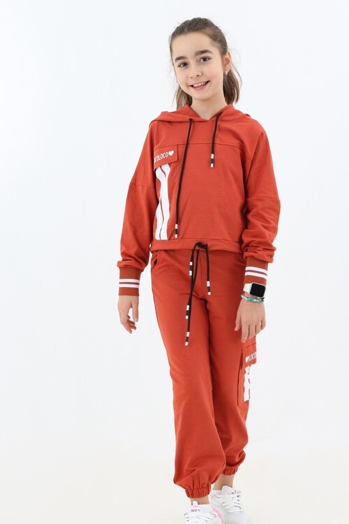 Kız Çocuk Yüksek Bel Kapşonlu Takım 9-14 Yaş 14158