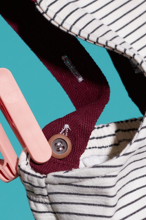 Unisex Bebek Çizgi Desenli Askılı Tulum 6-36 AY 13453