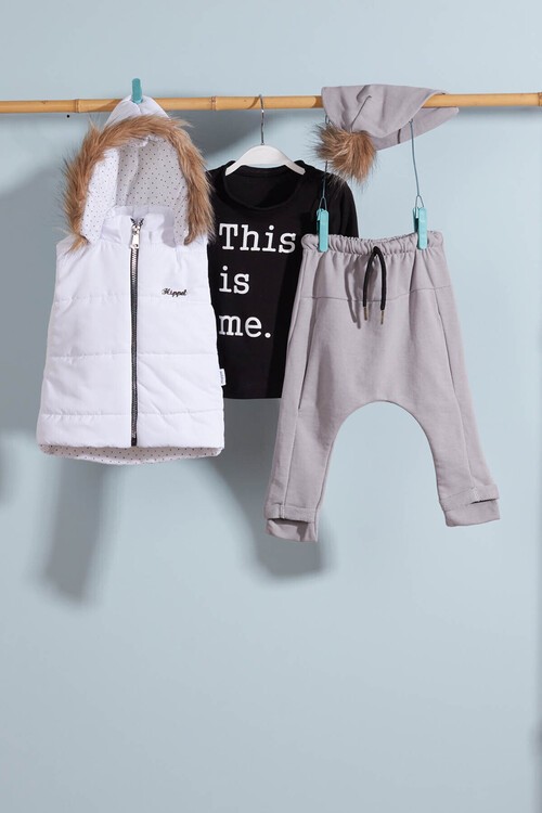 Unisex Yelekli Bebek Takımı 3-18 Ay 13714