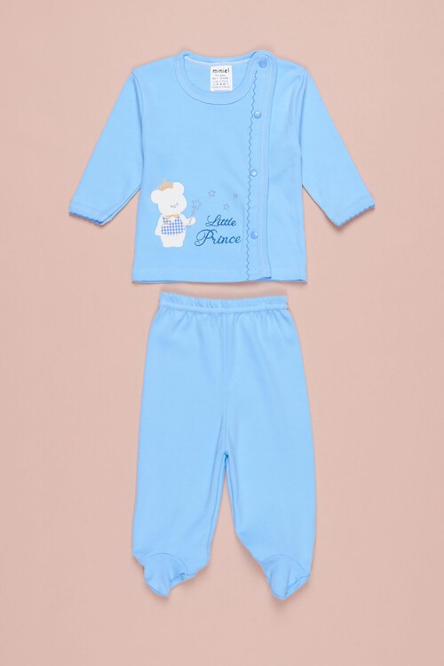 Ayıcık Nakışlı Patikli Erkek Bebek Takım 14507