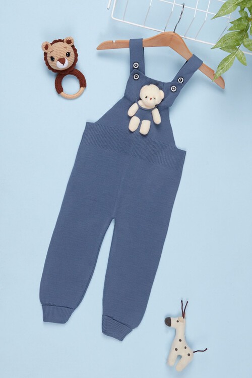 Ayıcıklı Askılı Çocuk Salopet Tulum 1-5 Yaş 14502