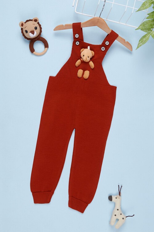 Ayıcıklı Askılı Çocuk Salopet Tulum 1-5 Yaş 14502