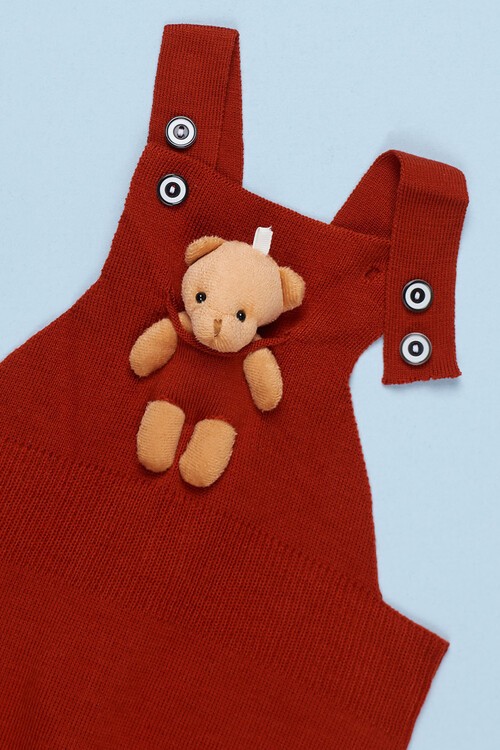 Ayıcıklı Askılı Çocuk Salopet Tulum 1-5 Yaş 14502