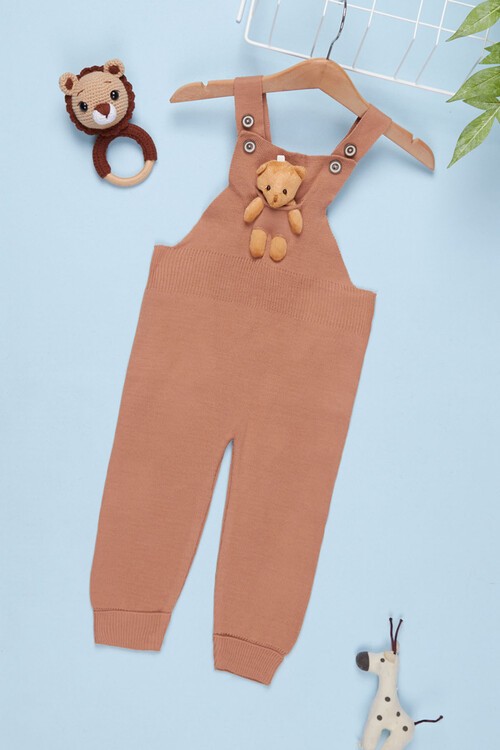 Ayıcıklı Askılı Çocuk Salopet Tulum 1-5 Yaş 14502