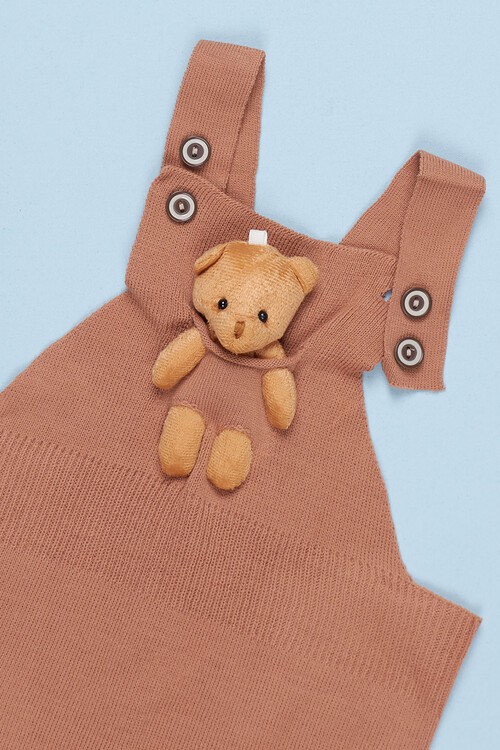 Ayıcıklı Askılı Çocuk Salopet Tulum 1-5 Yaş 14502