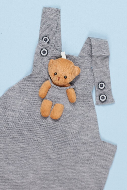 Ayıcıklı Askılı Çocuk Salopet Tulum 1-5 Yaş 14502