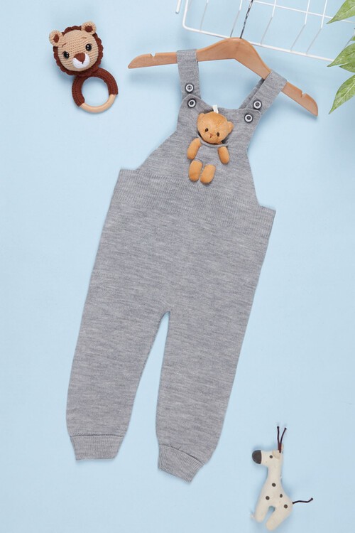 Ayıcıklı Askılı Çocuk Salopet Tulum 1-5 Yaş 14502