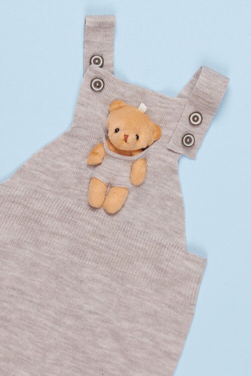 Ayıcıklı Askılı Çocuk Salopet Tulum 1-5 Yaş 14502