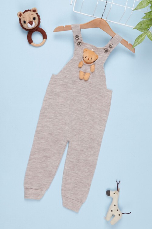 Ayıcıklı Askılı Çocuk Salopet Tulum 1-5 Yaş 14502