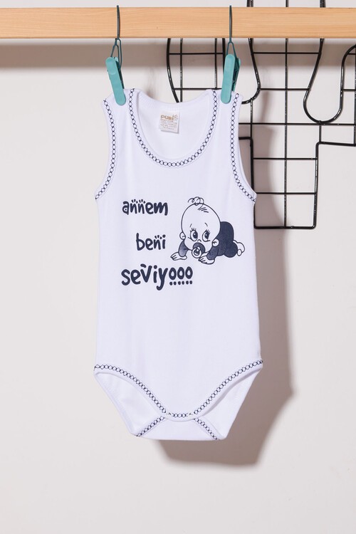 Bebek Çıtçıtlı Askılı Badi(Annem Beni Seviyor) 14489