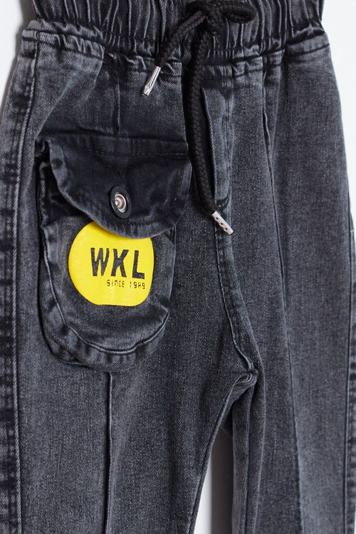 Beli Lastikli Kargo Cepli Çocuk Jean Pantolon 14470