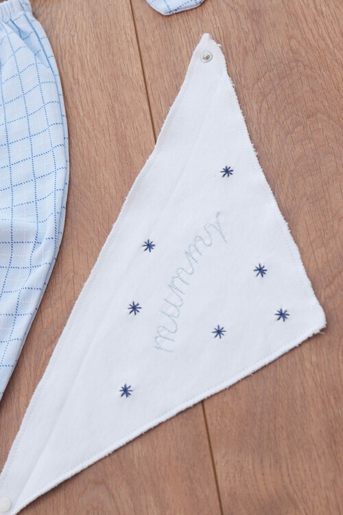 Erkek Bebek Ayıcık Nakışlı 5li Zıbın Seti 0-3 Ay 13718