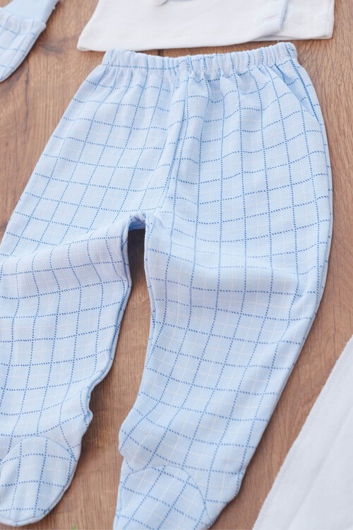 Erkek Bebek Ayıcık Nakışlı 5li Zıbın Seti 0-3 Ay 13718