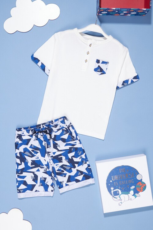 Erkek Bebek Cep Detaylı 2 li Takım 14108