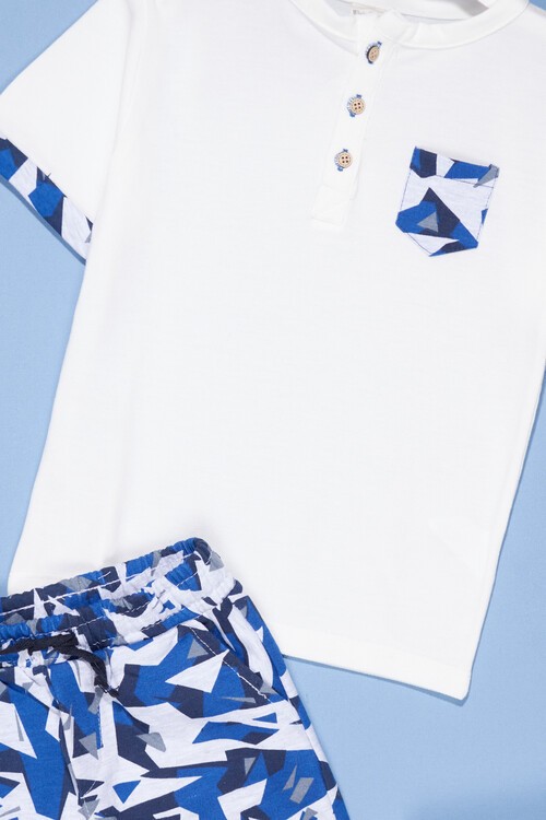 Erkek Bebek Cep Detaylı 2 li Takım 14108