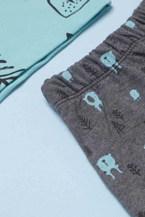 Erkek Bebek Civciv Baskılı Çıtçıtlı Eşofman Takımı 14563