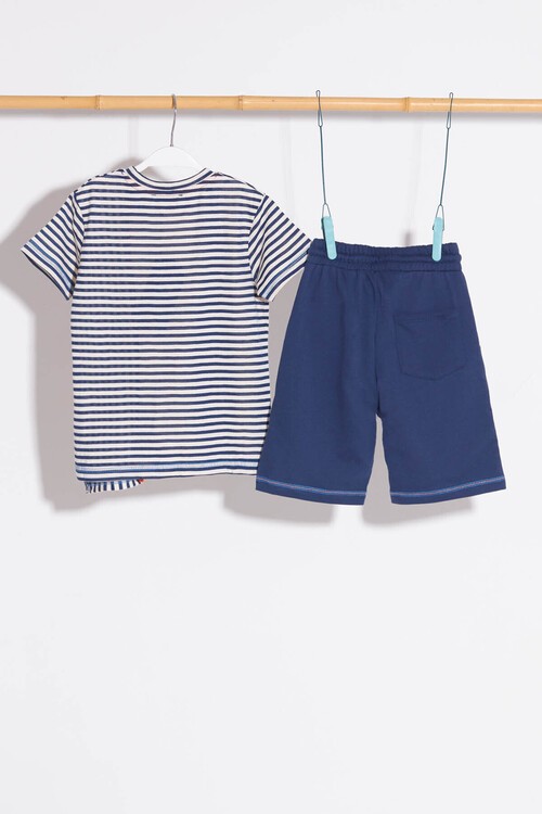 Erkek Bebek Holiday Yazı Baskılı Takım 14104