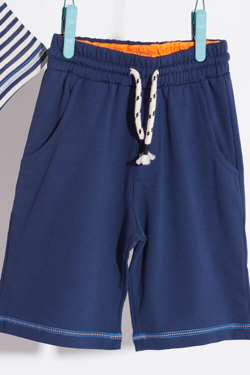 Erkek Bebek Holiday Yazı Baskılı Takım 14104