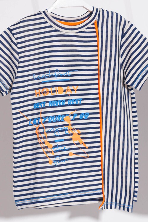 Erkek Bebek Holiday Yazı Baskılı Takım 14104