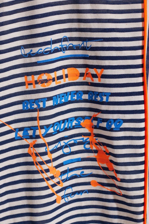 Erkek Bebek Holiday Yazı Baskılı Takım 14104