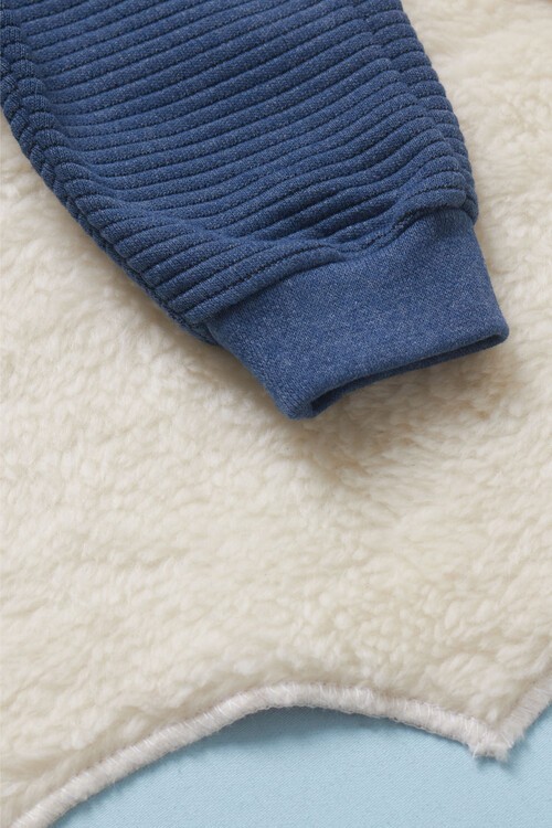 Erkek Bebek Kare Desenli Yelekli 3lü Eşofman Takımı 14580