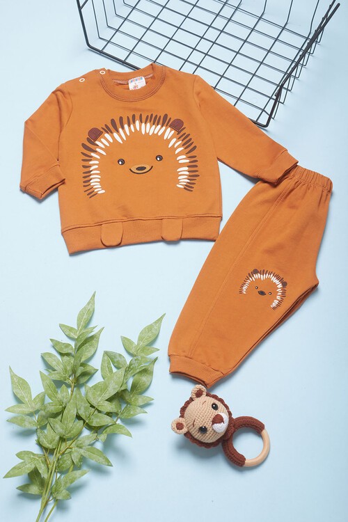 Erkek Bebek Kirpi Baskılı Eşofman Takımı 14551