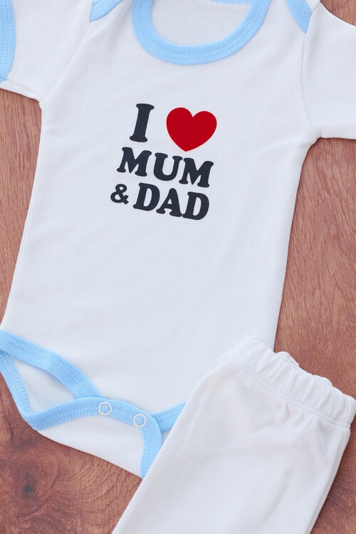 Erkek Bebek Mavi Yazı Baskı 10lu Hastane Çıkışı 13305