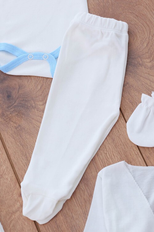 Erkek Bebek Mavi Yazı Baskı 10lu Hastane Çıkışı 13305