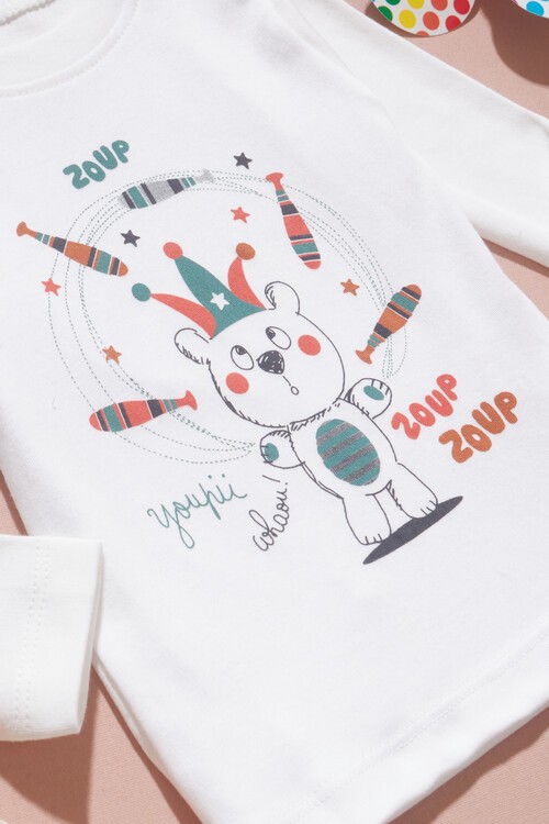 Erkek Bebek Pofuduk Yelekli Ayıcıklı 3lü Eşofman Takımı 14586