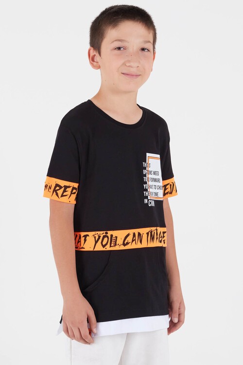 Erkek Çocuk Arkası Baskılı Tshirt 9-13 Yaş 14022