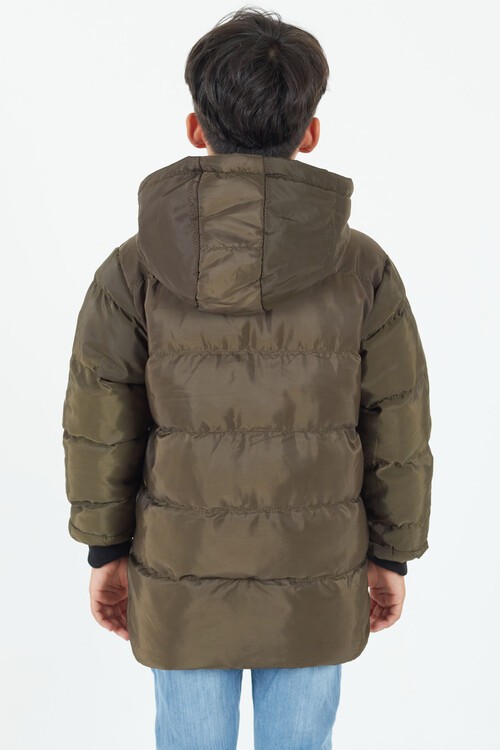 Erkek Çocuk Mont BLN Dream Baskılı Kapşonlu Şişme Mont 14541