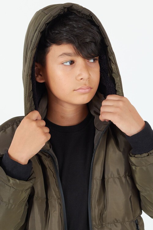 Erkek Çocuk Mont BLN Dream Baskılı Kapşonlu Şişme Mont 14541