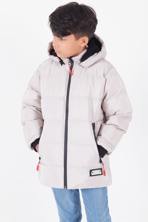 Erkek Çocuk Mont BLN Dream Baskılı Kapşonlu Şişme Mont 14541