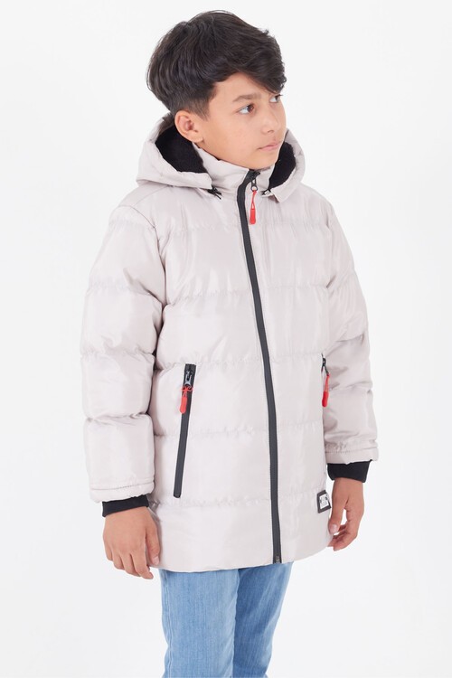 Erkek Çocuk Mont BLN Dream Baskılı Kapşonlu Şişme Mont 14541