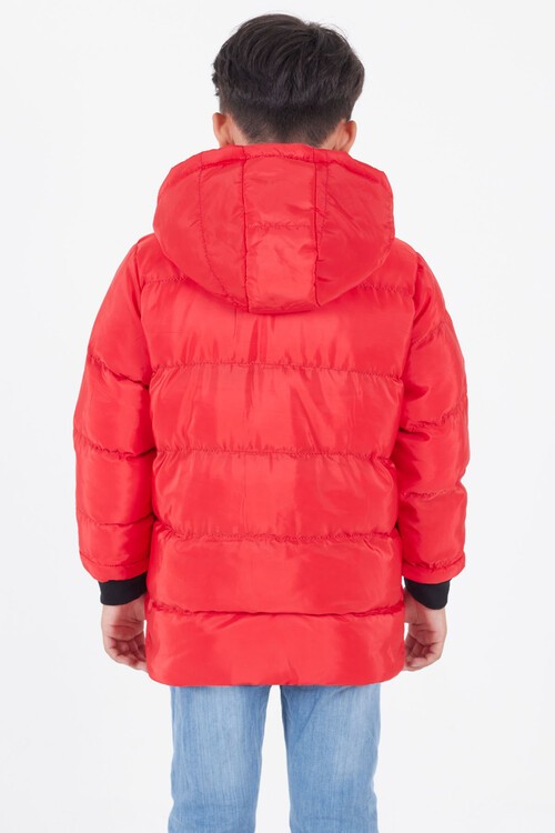 Erkek Çocuk Mont BLN Dream Baskılı Kapşonlu Şişme Mont 14541