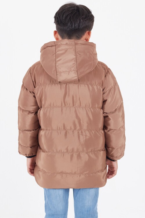 Erkek Çocuk Mont BLN Dream Baskılı Kapşonlu Şişme Mont 14541