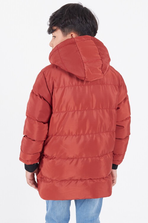 Erkek Çocuk Mont BLN Dream Baskılı Kapşonlu Şişme Mont 14541