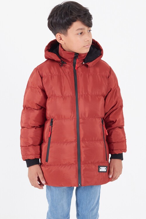 Erkek Çocuk Mont BLN Dream Baskılı Kapşonlu Şişme Mont 14541