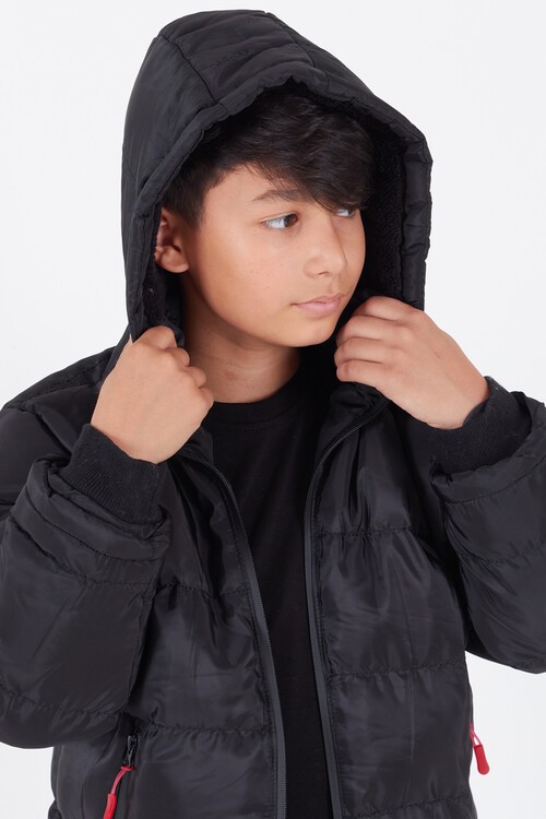 Erkek Çocuk Mont BLN Dream Baskılı Kapşonlu Şişme Mont 14541