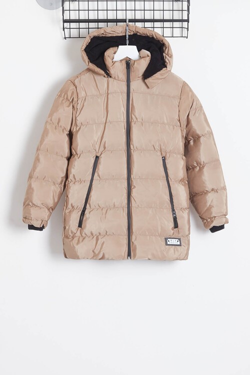 Erkek Çocuk Mont BLN Dream Baskılı Kapşonlu Şişme Mont 14541