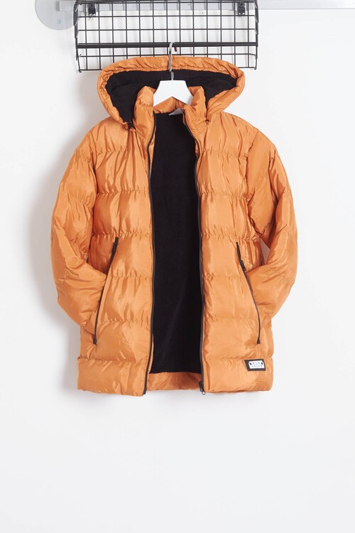 Erkek Çocuk Mont BLN Dream Baskılı Kapşonlu Şişme Mont 14541